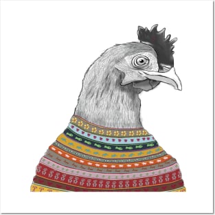 chicken knit Posters and Art